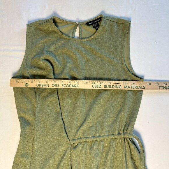 Green textured Maggie London faux-wrap dress size 4 - Picture 7 of 10